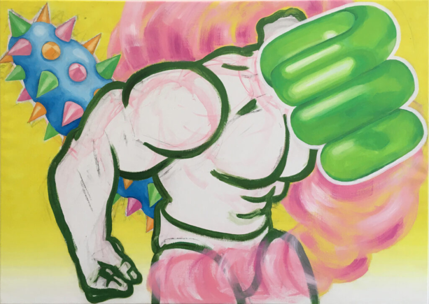 Damage per second: 0, 140x100cm, acrylic on canvas