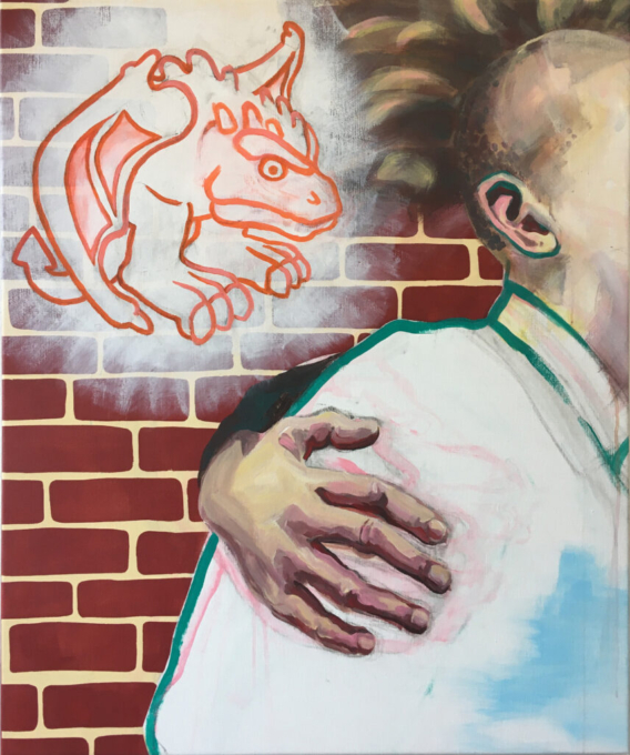 Listen to me bro, 75x90cm, acrylic on canvas